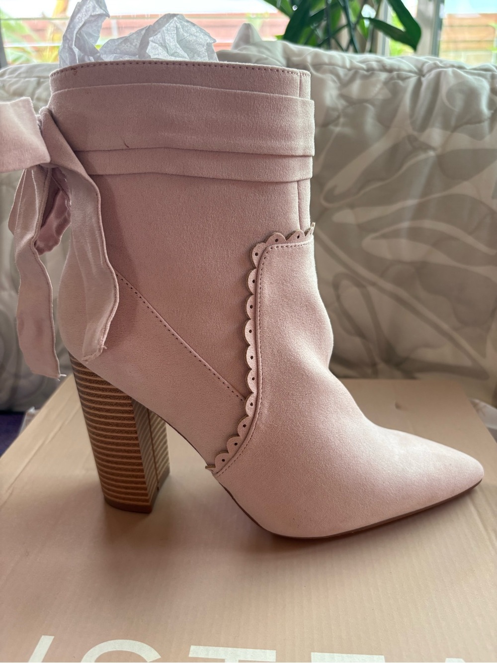 Rosamund Wrap Booties in Blush - Size 8